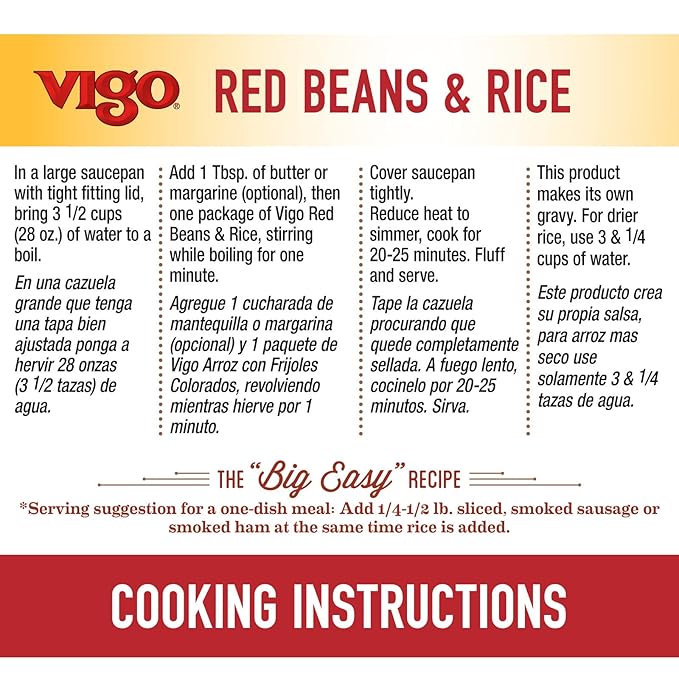 Vigo Authentic Red Beans &amp Rice Low Fat 8oz (Red Beans &amp Rice Pack of 12)