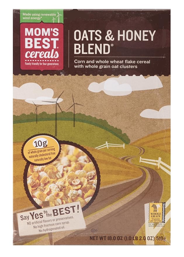 Mom's Best Naturals Oats And Honey Blend 4 18 Ounce  Pack of 14 18 Ounce