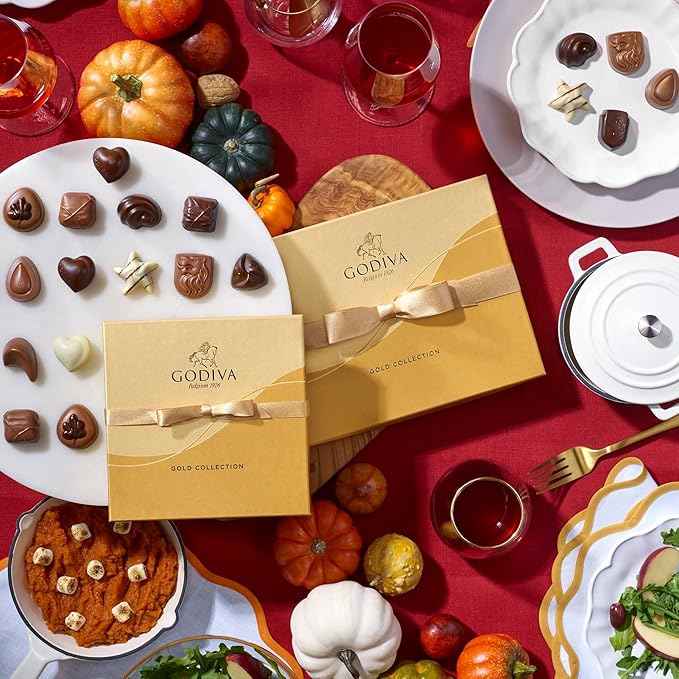 Godiva Chocolatier Gourmet Chocolate Gift Box – 18-Piece Assorted Chocolates for Birthday Anniversary Congratulations– Dark Chocolate Candy Assortment with Praline Caramel Ganache