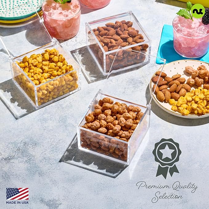 NUT CRAVINGS - Easter Mixed Nuts Acrylic Tower Gift Basket with Ribbon (3 Tier Assortment) Ramadan Gifts Treats for Adults Food Arrangement Healthy Snack Care Package Kosher