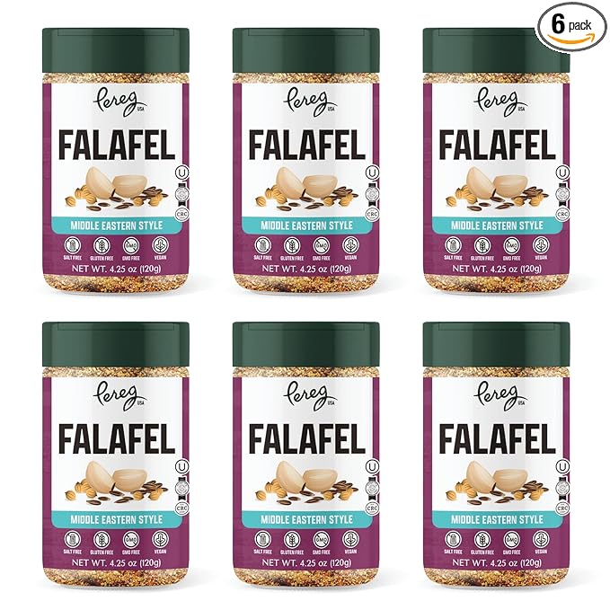 Pereg Falafel Spice Mix (4.25 Oz x 6 Pack) - Add It To Mediterranean Veggie Burger - Falafel Seasoning - Gluten-Free Non-GMO &amp Non-Irradiated