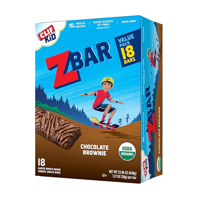 CLIF Kid Zbar Protein Chocolate Chip Chocolate Mint &amp Cookies 'n Creme Value Pack with Zbar Chocolate Brownie - 48 Count