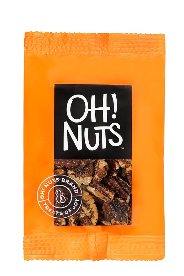 Oh! Nuts Pecans Roasted Salted Individual Nut Snacks for On-the-Go - 12 Convenient Nut Snacks for School - Bulk Nuts Variety - Individual Packs (1.5 oz Each)