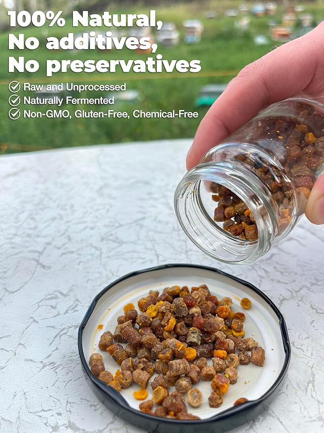 Tavusker Bee Bread 2026 Harvest Fresh Perga Naturally Fermented Bee Pollen Gluten Free 3.53 OZ (100G)