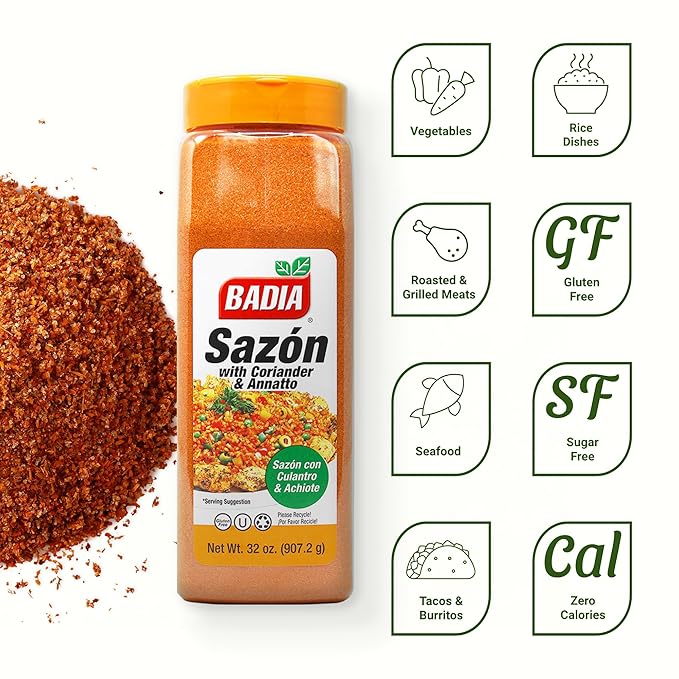 Badia Sazon with Coriander &amp Annatto All-Purpose Latin Spice Blend 32 oz (Pack of 6)
