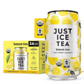 Just Ice Tea Lemon Flavored Black Iced Tea 24-Pack (12oz Cans) USDA Certified Organic Real Brewed Low Calorie No Artificial Sweeteners Fair Trade Made in USA.