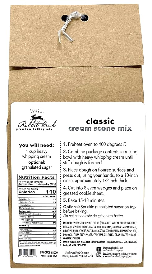 Rabbit Creek Scone Mix Variety Pack of 2 – Easy to Make Scone Mix Made in the USA Classic and Chocolate Chip Scone Mixes