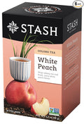 Stash Tea White Peach Wuyi Oolong Tea - Caffeinated Non-GMO Project Verified Premium Tea with No Artificial Ingredients 18 Count (Pack of 6) - 108 Bags Total