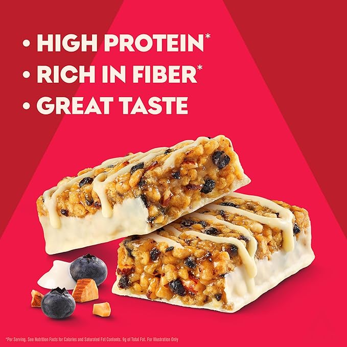 Atkins Blueberry Greek Yogurt Flavor High Protein Bar 15g Protein 3g Sugar 5g Net Carb High Fiber Snacks Keto Friendly Protein Bars 4 Count (Pack of 6)