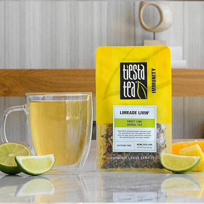 Tiesta Tea - Fresh N' Fruity Trio Loose Leaf 3 Fruit-Filled Blends High to Non-Caffeinated Make Hot or Iced 6 oz Resealable Pouches with Strawberry Grape &amp Sweet Lime