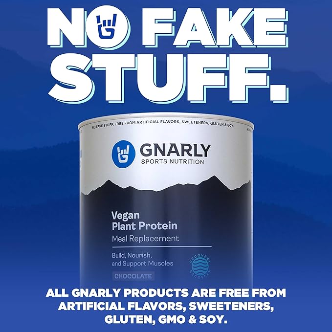 Gnarly Nutrition Vegan Plant Protein – Chocolate Vegan Protein Powder NSF Sport Certified – Meal Replacement Daily Nutritional Boost – Lactose Free Powder – Chocolate 28.2 oz