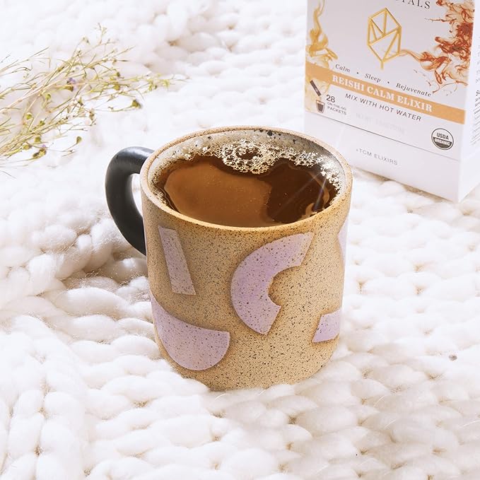 Pique Organic Reishi Mushroom Tea - Caffeine-Free Herbal Tea Adaptogen Powder for Rejuvenating Sleep and Rest Supports Healthy Immune System - 28 Single Servings (1 Pack)
