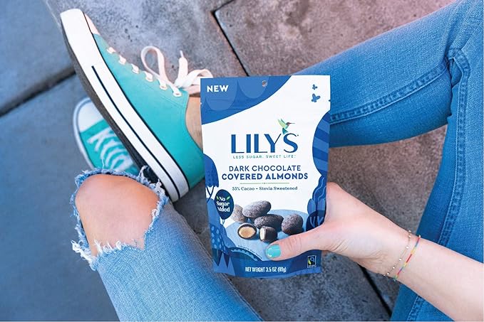 Dark Chocolate Covered Almonds by Lily's Sweets Made with Stevia No Added Sugar Low-Carb Keto-Friendly Christmas Candy | Fair Trade Gluten-Free &amp Non-GMO Ingredients | 3.5 Oz (Pack of 3) 10.