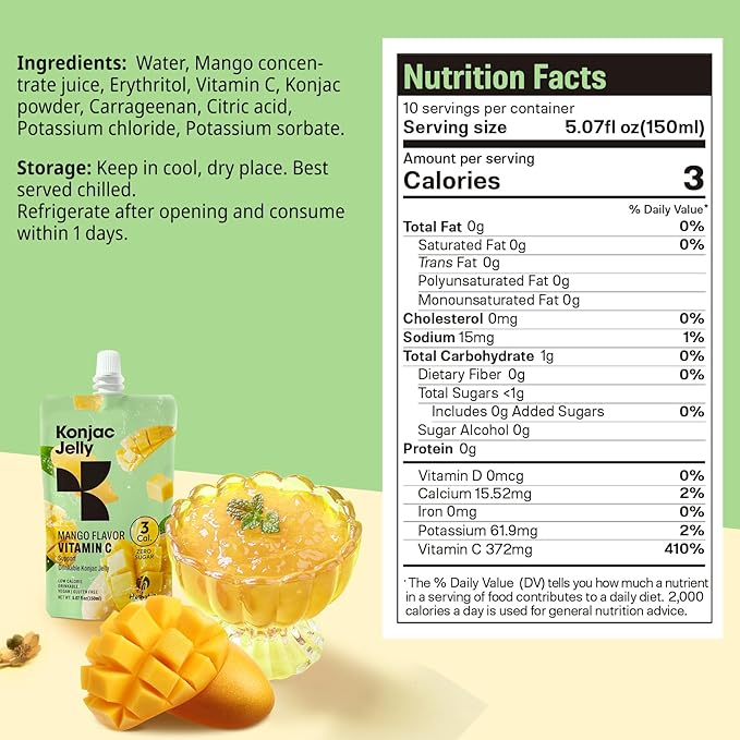 Hethstia Protein Ramen Spicy Beef Flavor 6-Pack and Konjac Jelly-Mango Flavor Drinkable Snack 10-Pack Squeeze Pouches