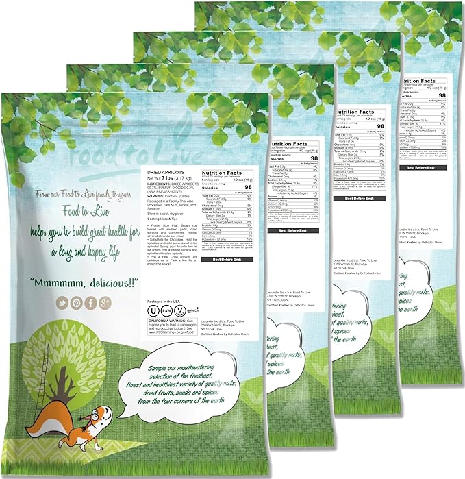 Food to Live Dried Apricots 28 Pounds – Kosher Vegan Bulk Product of Turkey