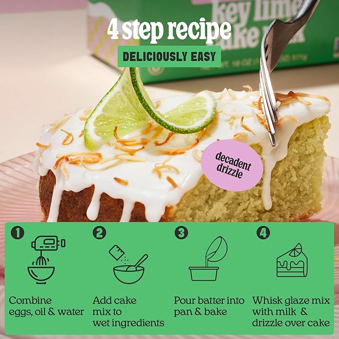 Cravings by Chrissy Teigen 6-Piece Bundle with 18 oz Coconut Key Lime Cake Mix (Pack of 3) &amp 14.2 oz Buttermilk Mochi Pancake &amp Waffle Mix