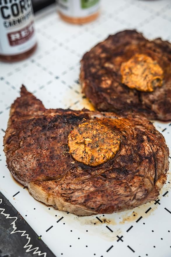Hardcore Carnivore Black &amp Cowboy Butter Seasoning Duo (13 oz + 9 oz Shakers) Texas-Made Brisket BBQ Grilling Smoking Seasoning and Compound Butter