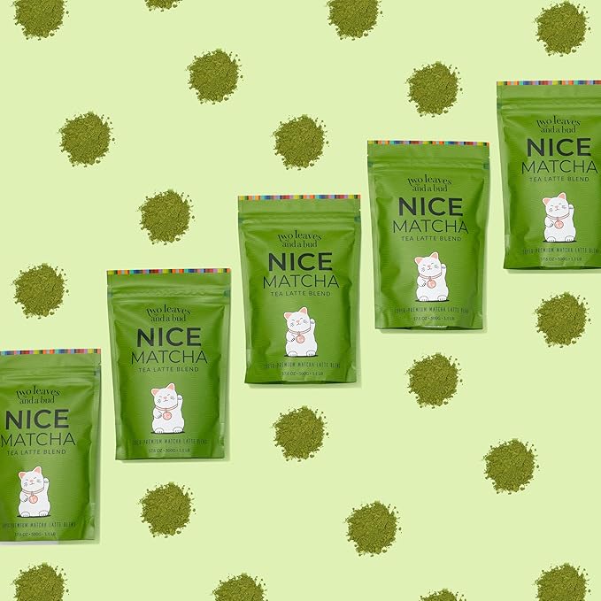 Two Leaves and a Bud Nice Matcha Latte Blend (36 Servings) Japanese Matcha Green Tea Powder 1 Resealable Bag 1.1lb (500g)