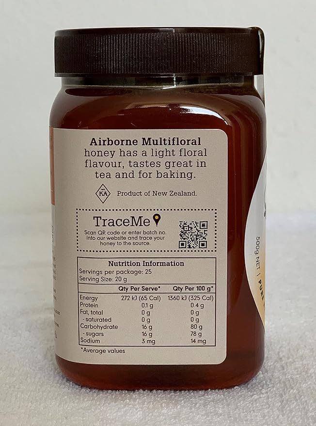 Airborne (New Zealand) Multifloral Honey 500g/1.1lbs