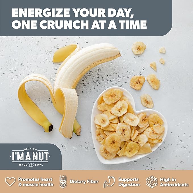 Premium Dried Banana Chips 48oz | Non-GMO Batch Tested Gluten &amp Peanut Free | Ethically Sourced for Guilt-Free Snacking | Fresh Crispy &amp Sweetened for Delicious Flavor