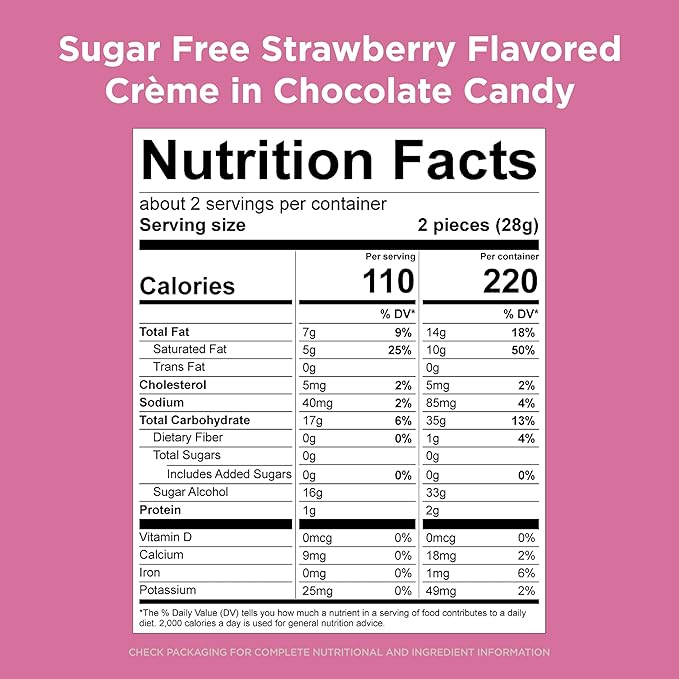 RUSSELL STOVER Sugar Free Strawberry Flavored Crème Candy 2 oz. bag (Pack of 10)