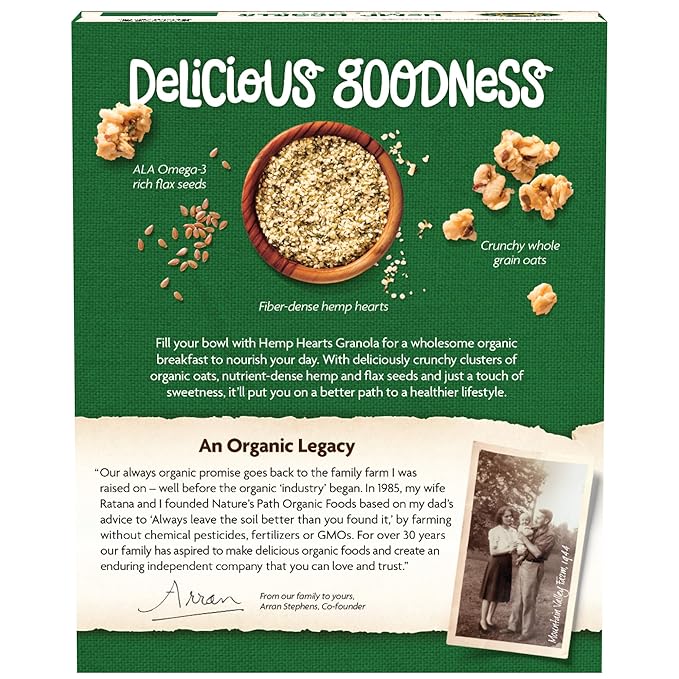 Nature's Path Organic Hemp Hearts Granola 11.5 oz (Pack of 12) Non-GMO