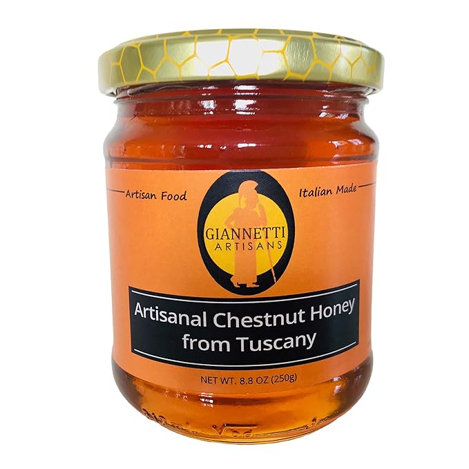 Giannetti Artisans Unpasteurized Chestnuts Honey from Tuscany Italy - Artisan Produced 8.8 oz (250g)