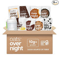 Oats Overnight Chocolate Variety Pack - High Protein High Fiber Breakfast Protein Shake - Gluten Free Non GMO Protein Oatmeal - Smores Dark Chocolate Sea Salt &amp More (8 Pack + Shaker Bottle)