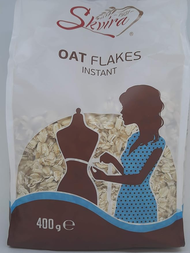 Skvira Oat Flakes Instant GMO Free No Added Sugar Halal Certificate 400 gr / 14.12 OZ (6 Pack)