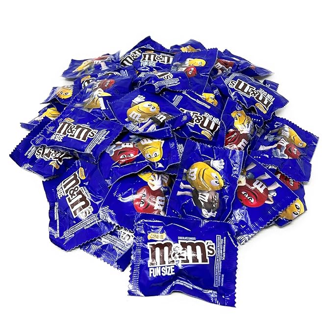 M&ampM Caramel &amp Milk Chocolate Candy - 2 lbs Bulk Pack - Individually Wrapped Fun Size Candy for Freshness - Colorful Delicious Sweets for Kids Adults Pantry Office &amp Birthdays
