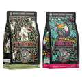Bones Coffee Company Ethiopia and Costa Rica Single Origin Flavored Coffee Bundle Light Roast and Medium Roast Low Acid Arabica Beans 12 Oz Whole Bean