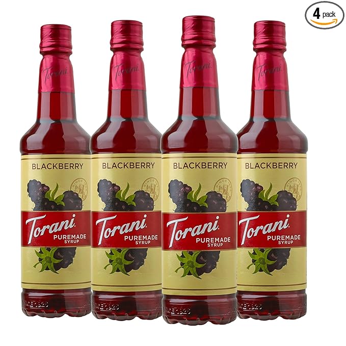 Torani Puremade Blackberry Flavored Drink Syrup 25.4 fl oz (Pack of 4)