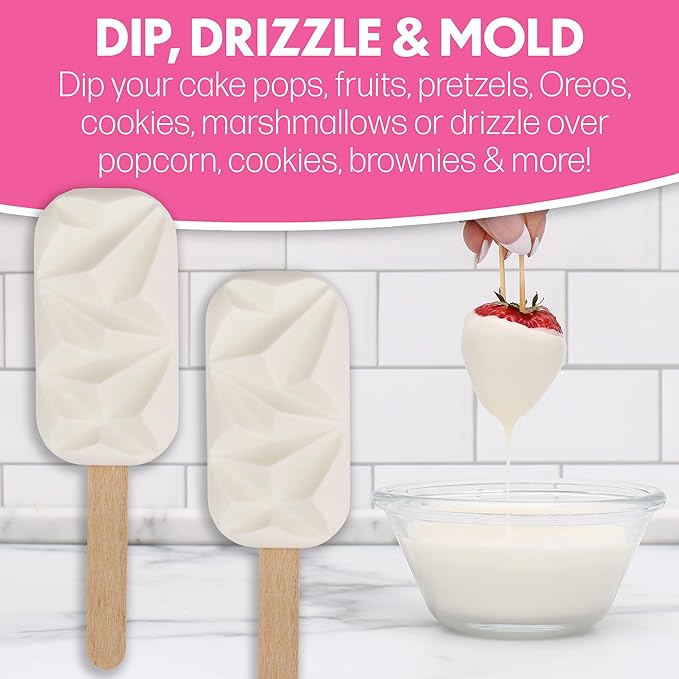 Sweet Shoppe Ultra White Melting Wafers Ultra White Chocolate Flavored Melting Wafers for Dipping Baking and Chocolate Fountaints Easy to Melt (Ultra White 5 pounds)