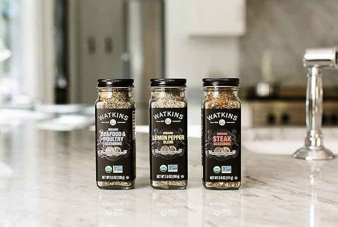 Watkins Gourmet Organic Spice Jar Seafood &amp Poultry Seasoning Jar 3.3 Ounce (Pack of 3)