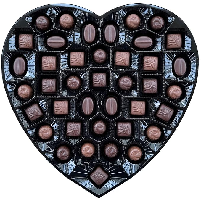 Pot of Gold Valentine's Day Chocolate Assortment Premium Milk &amp Dark Chocolate Box Red Ribbon Heart Gift Box 14.4 oz