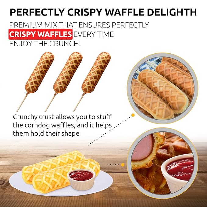 OldSoul Professional Corndog Waffle Mix | Original Flavour | 5 Lbs | 140 Waffles (5 Lbs Traditional)