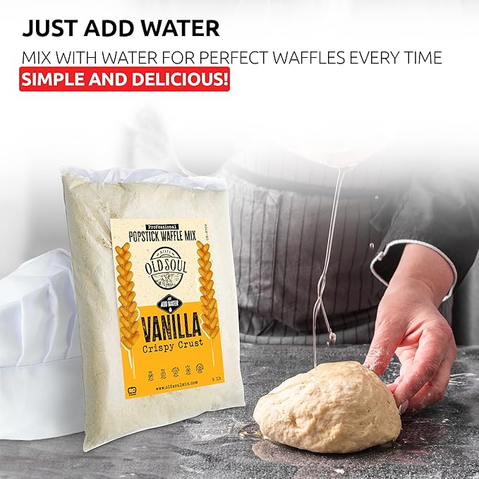 OldSoul Professional Popstick Waffle Mix | Stick Waffles Dough Mix | 10 Lbs | Vanilla Flavor | 224 Waffles (10 Lbs Traditional)