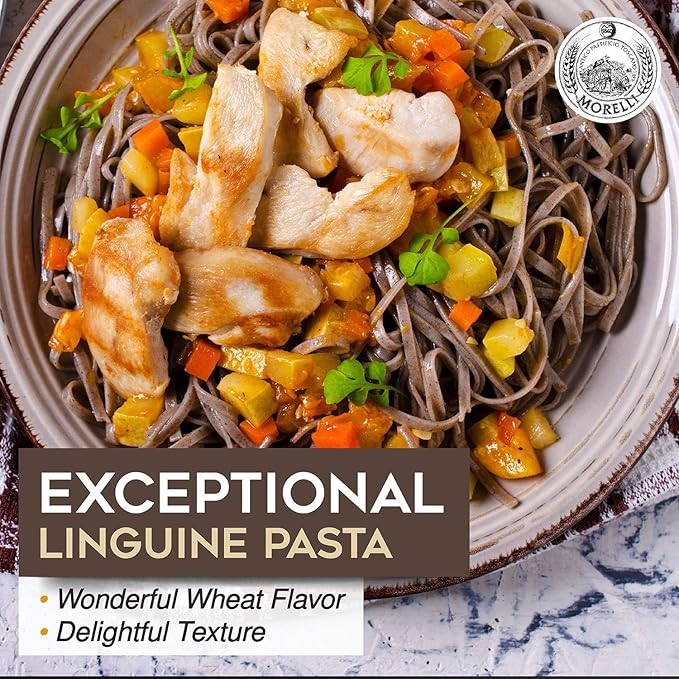 Morelli Pasta Whole Wheat Linguine Pasta - Imported Pasta from Italy - 500g