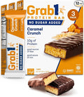 Grab1 Sugar Free Protein Bars Caramel Crunch (3 Pack- 12 Bars) | Delicious and Nutritious | Low Calorie | Only 1g Sugar