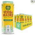 Yerba Madre Organic Yerba Mate Energy Drink Alternative Lower-Sugar Enlighten Mint 150mg Plant Based Caffeine Smooth Energy &amp Focus No Jitters or Crash 15.5oz Cans (Pack of 12)
