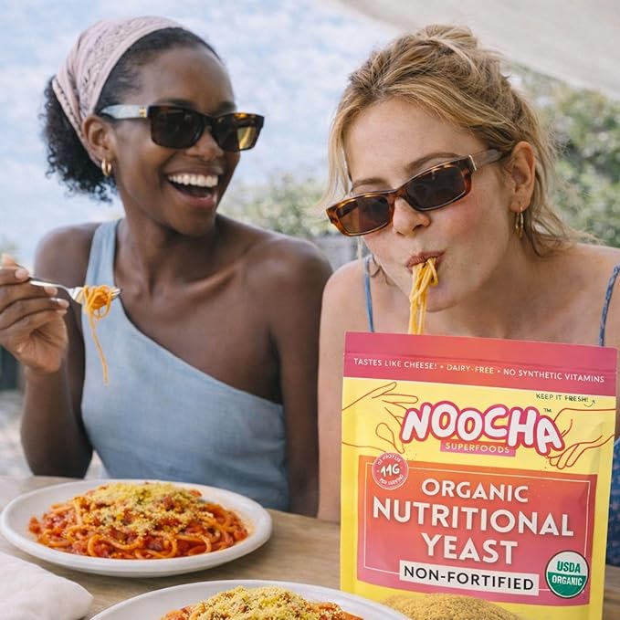 NOOCHA Organic Nutritional Yeast Flakes – Non-Fortified Vegan Cheese Seasoning Dairy-Free Gluten-Free High Protein Savory Sprinkle for Popcorn Pasta &amp Veggies – 8 oz