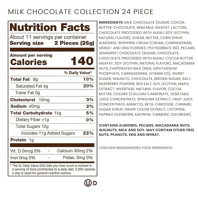 Ethel M Chocolates Premium Milk Chocolate Collection Chocolate Gift Box Candy Assortment 24 Pieces of Creamy Smooth and Rich Chocolate Gems