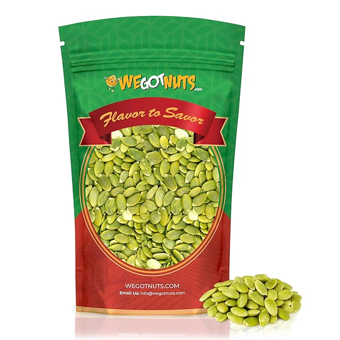 We Got Nuts Pumpkin Seeds Healthy Snacks 4 Lbs (64oz) Bag | Raw Pepitas No Preservatives Added Non-GMO 100% Natural With No Shell | For Baking Salad Toppings Cereal Roasting | Low Calorie Nuts