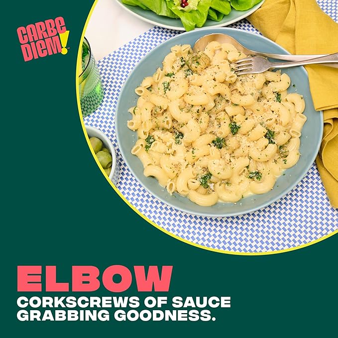 Carbe Diem! Penne &amp Elbow Bundle Lower Net Carb Pasta with Traditional Flavor &amp Texture 8 grams of Protein 55% Fewer Net Carbs &amp Only 110 Calories Per Serving 2 Packs of 3