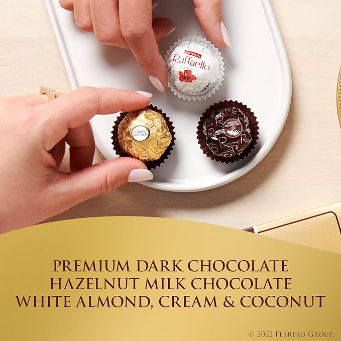 Ferrero Collection Premium Gourmet Assorted Hazelnut Milk Chocolate Dark Chocolate and Coconut 48 Count (Pack of 2)