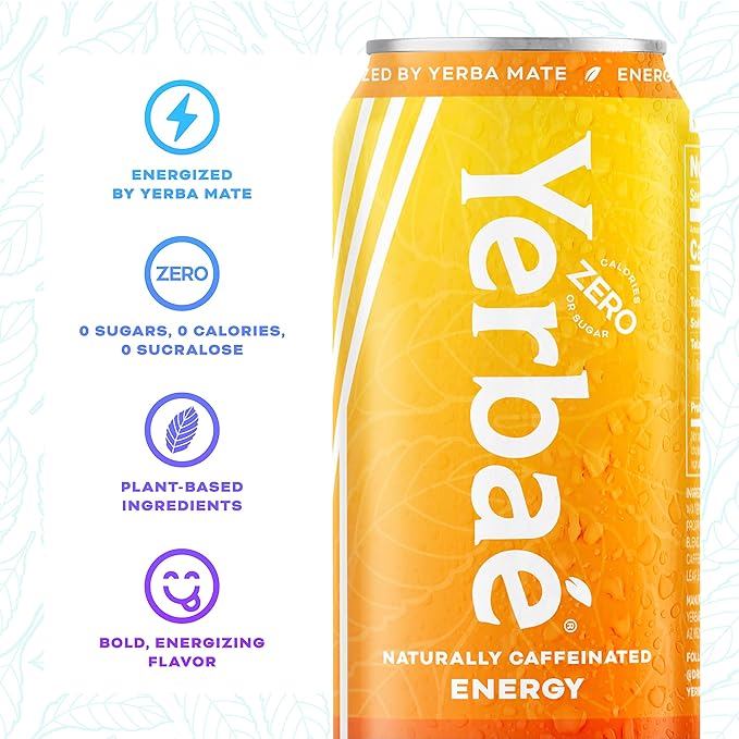Yerbaé Energy Seltzer &amp Beverage Bundle - 16oz &amp 12oz Variety 24-Pack 0 Sugar 0 Calories 0 Carbs Energized by Yerba Mate &amp Plant-Based
