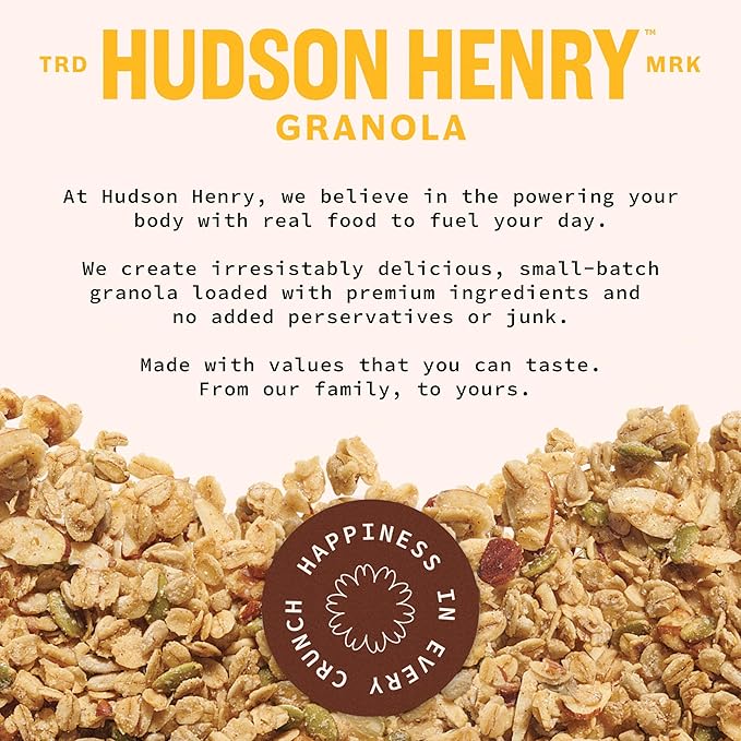 Hudson Henry OG Granola for Yogurt Snacking &amp Cereal | Gluten Free with Nuts and Seeds | Cashew Granola Non-GMO Small Batch Baked | 3 x 12 oz Bags