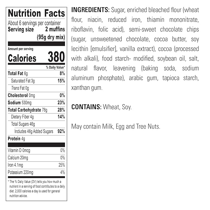 Krusteaz Muffin Mix Double Chocolate Muffin Mix Made with Real Chocolate Chips &amp No Artificial Flavors Colors or Preservatives 20 Ounce Box (Pack of 3)