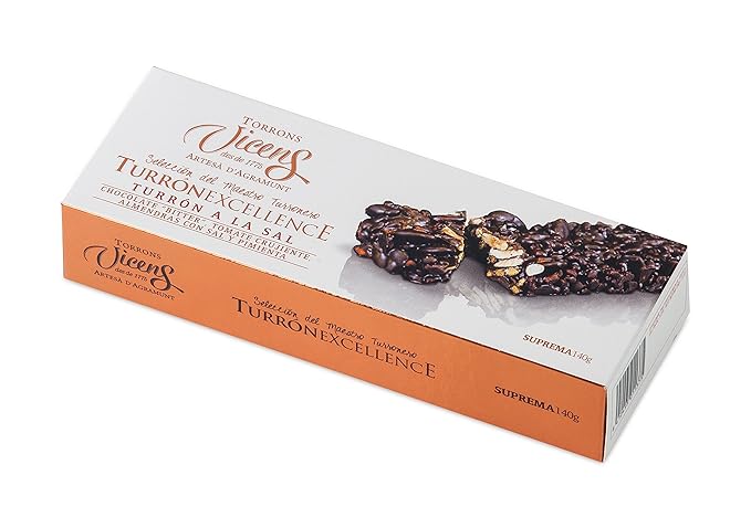 Dark Chocolate and Almond Turrón with Sea Salt by Vicens