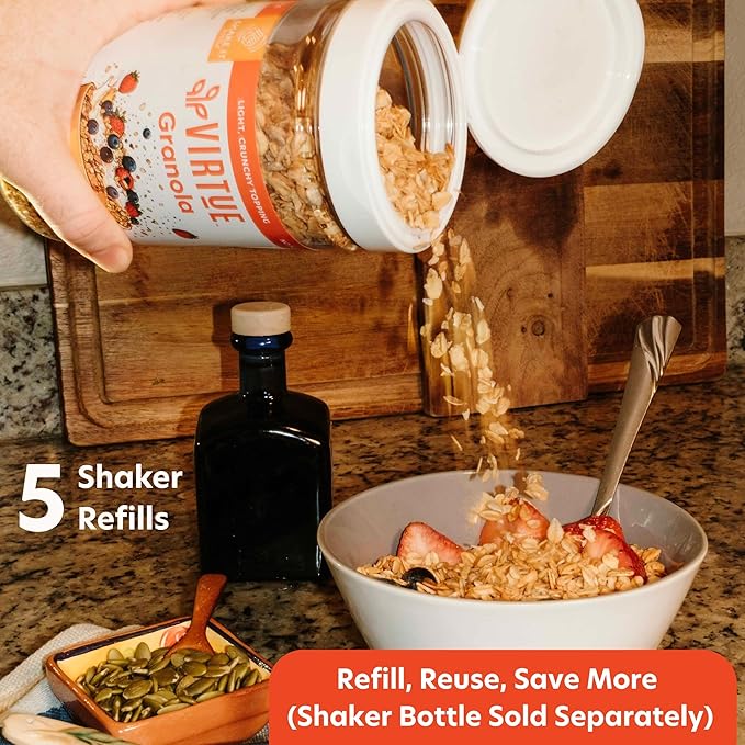 Virtue Foods Bulk Granola Original 5 lb Resealable Bag - Healthy Cereal Topping with Sunflower Seeds Cinnamon Maple Syrup Coconut Oil - Nut Free Gluten Free Soy Free Dairy Free Seed Oil Free V